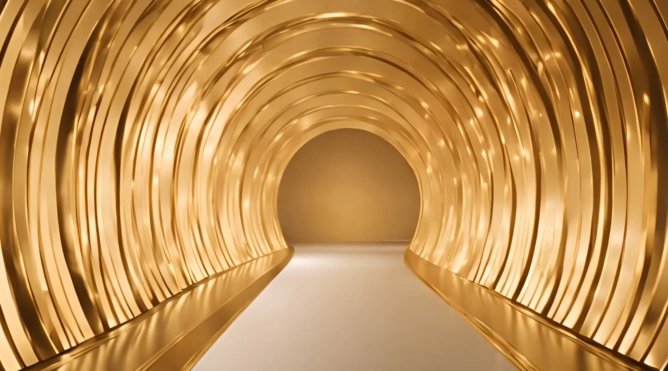 Golden Radiance Tunnel Luxurious Backdrop